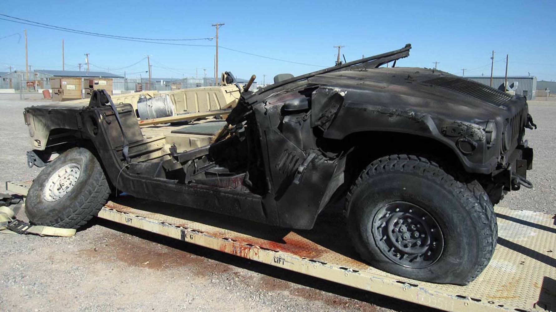 BURNT HUMVEE